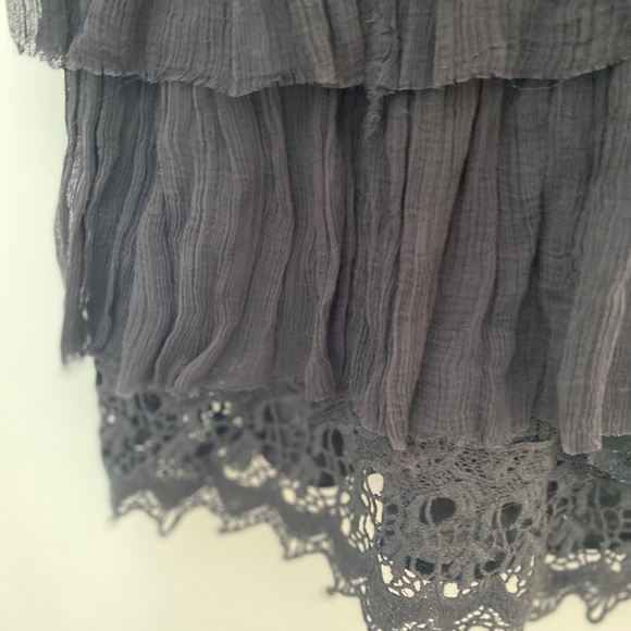 Free People Black Two-tiered Dress Lace embroidery - Picture 7 of 15